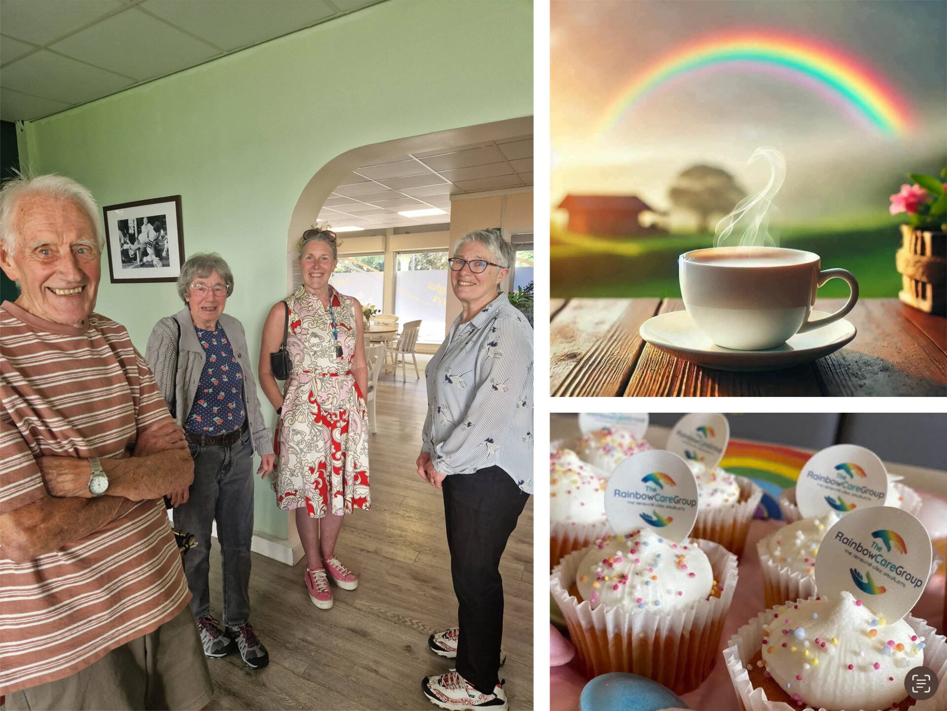 People enjoying a relaxed get-together with Rainbow Care Group